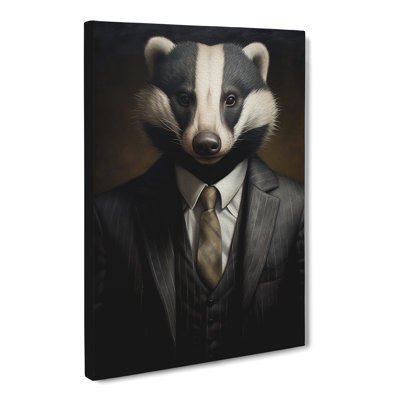 Badger In A Suit Painting No.2 - Wrapped Canvas