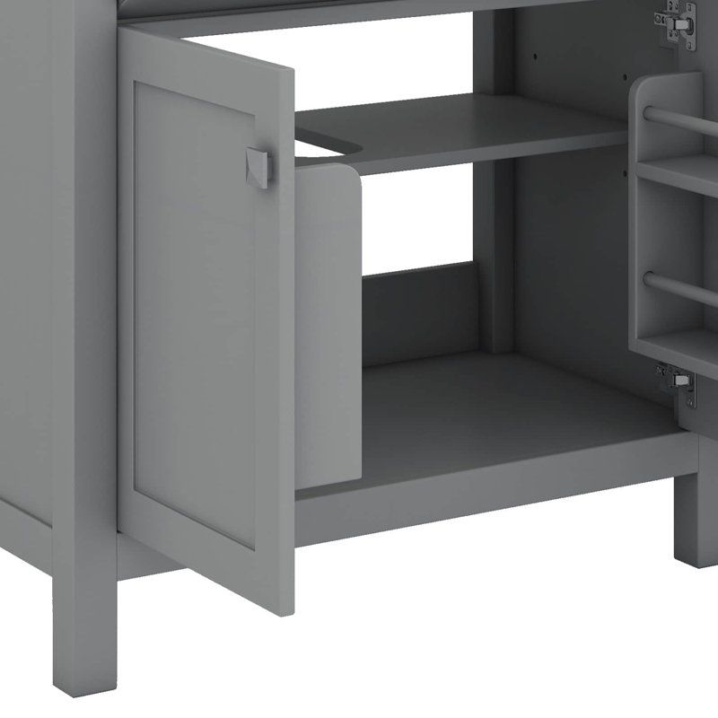 Ensemble de meuble-lavabo simple 60 po avec lavabo double 60 po, Gris