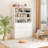71'' H X 47'' W 9-Drawer White Bookcase With 3-Layer Shelf