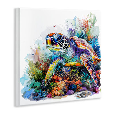  Aquatic Sea Turtle Wall Plaque Art by LSR Design Studio