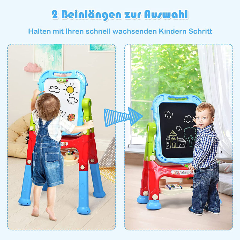 Hermione Zoomie Kids Folding Plastic Board Easel, Blue