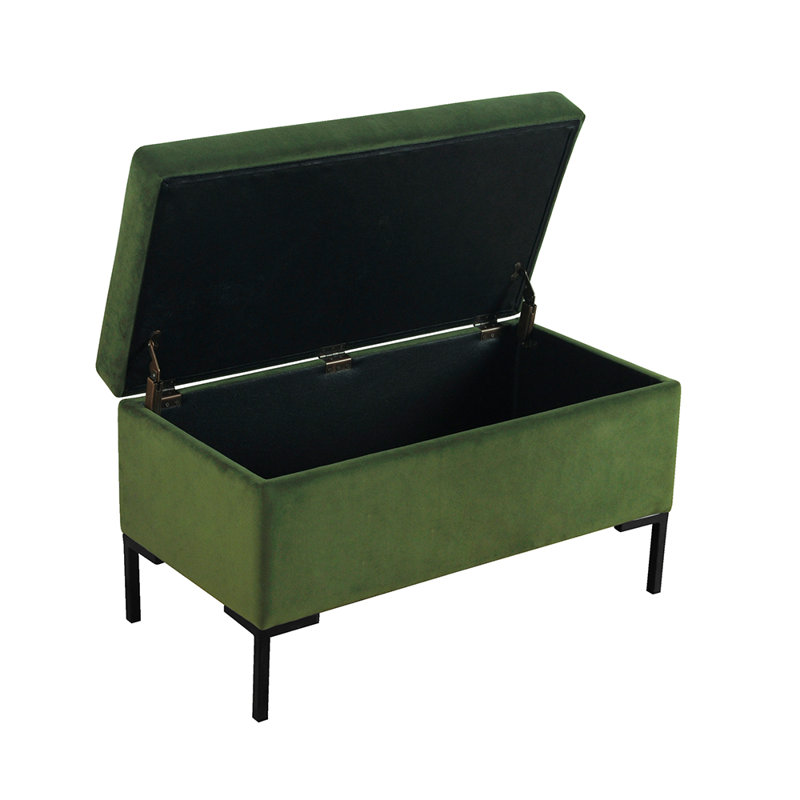 Banc de rangement rembourré Briony, Vert forêt