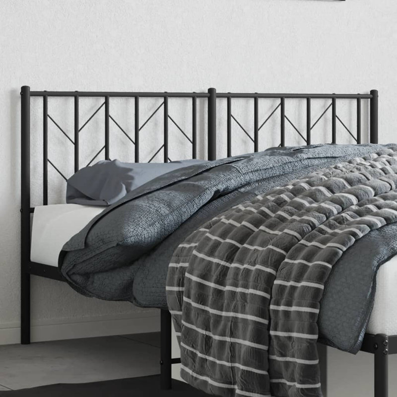 Vidaxl Metal Replace Headboard, Black, King - 150 x 200 cm
