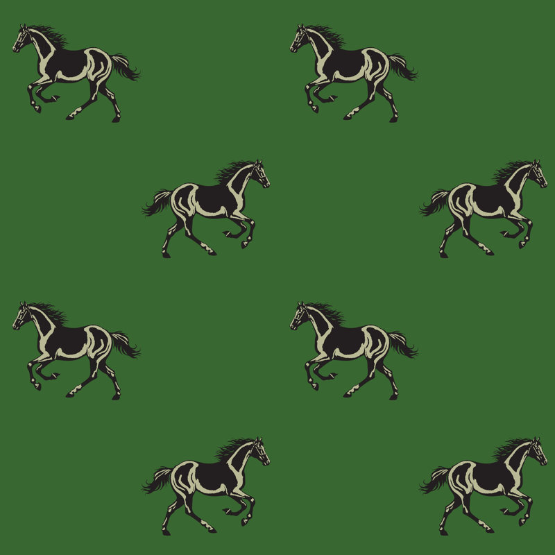 Thoroughbred - Wallpaper, Non-Pasted, Faux Grasscloth, Green