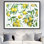 Lemon Pattern - Kitchen Gastronomy Framed Matted Print Decor