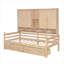 Structure de lit de jour simple en bois avec tête de lit bibliothèque et deux tiroirs sous le lit pour le salon de la chambre à coucher