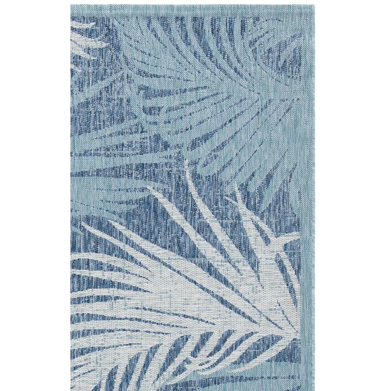Tapis d'intérieur / extérieur floral Treyvon Performance, Rectangle 4 pi x 5 pi 7 po