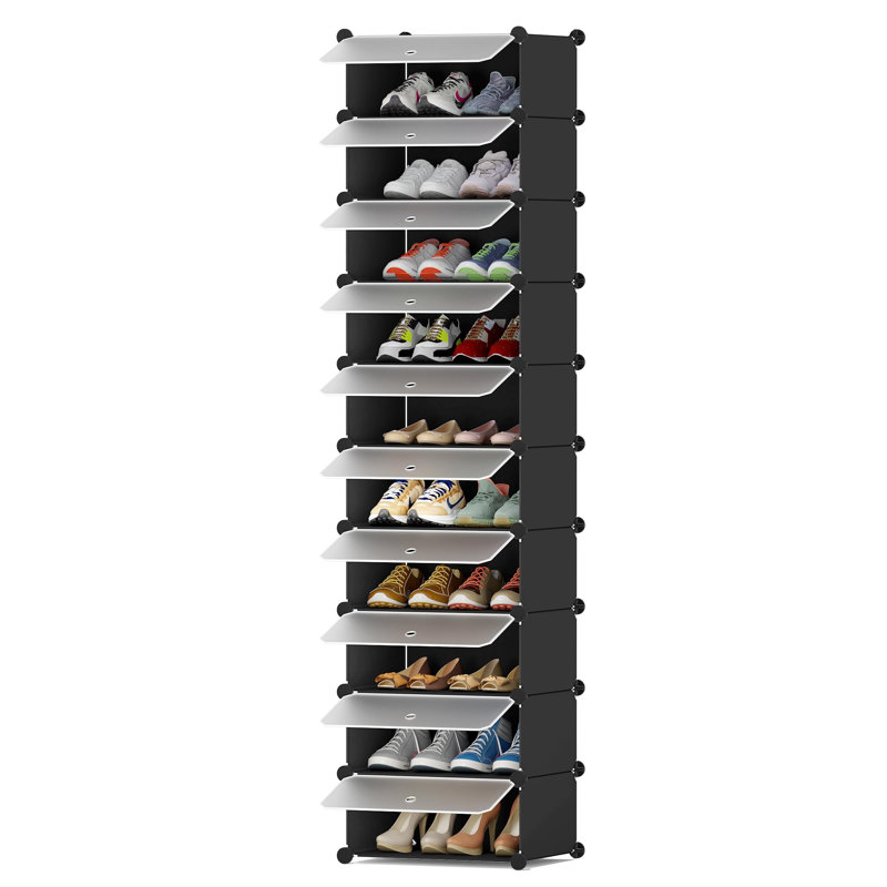 10 Pair Shoe Storage Cabinet, Black