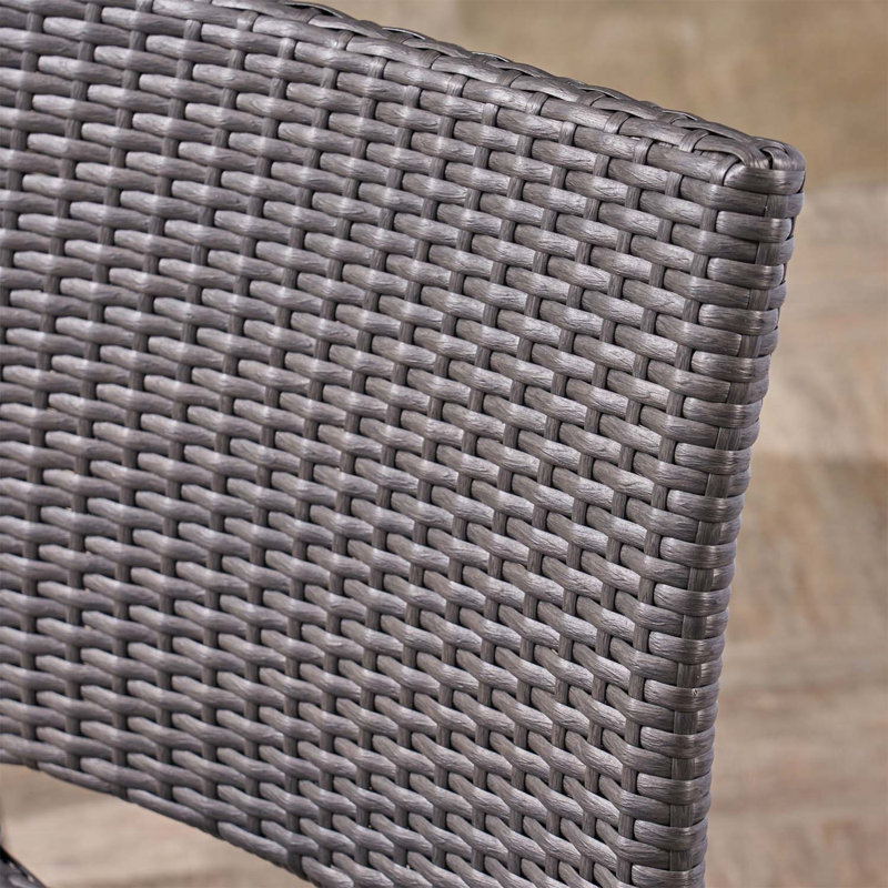 Ensemble de 2 tabourets de bar 29 po en rotin de polyuréthane pour l'extérieur, sans accoudoirs, confortables et durables