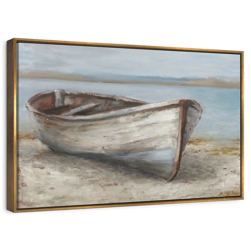 Bateau blanchi à la chaux I, Cadre flottant doré, 13 po x 9 po