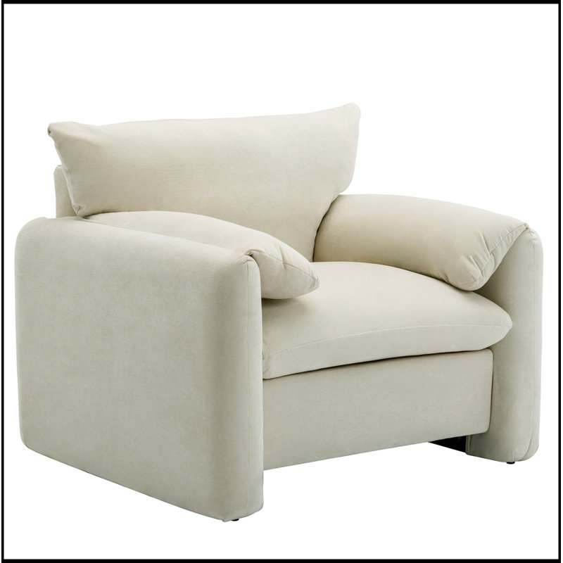Fauteuil d'appoint surdimensionné en chenille avec canapé simple pour une détente confortable et un décor de salon élégant