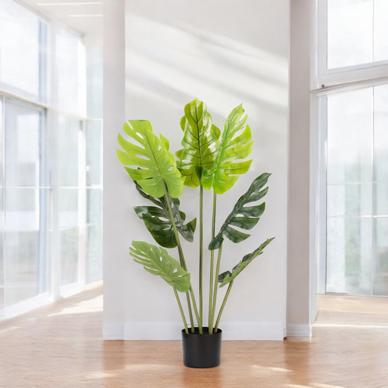 36" Artificial Monstera Tree In Nursery Pot, 36" H x 18" W x 18" D