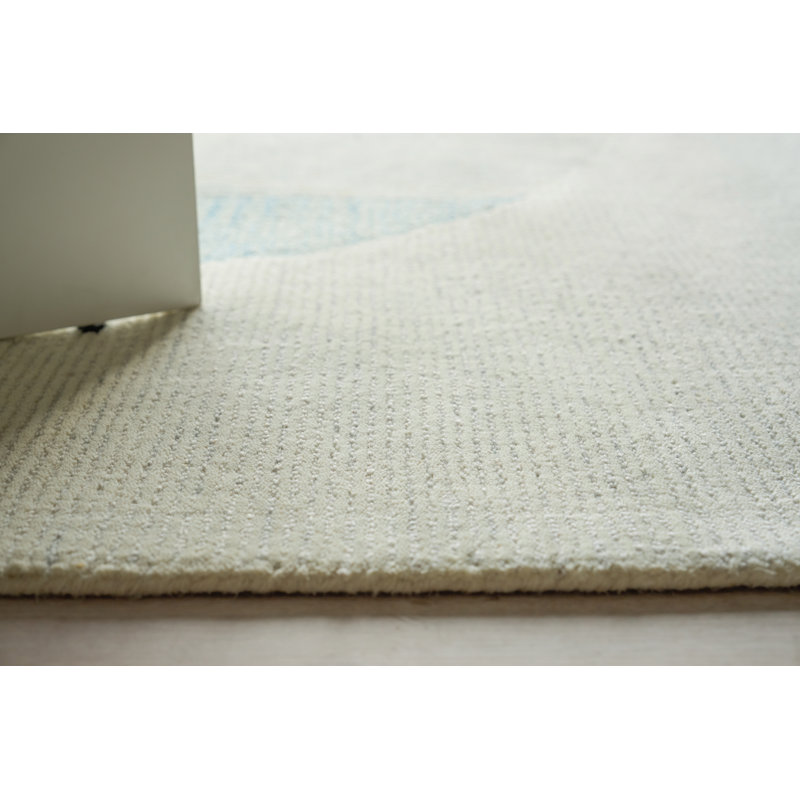 Mikura Hand Tufted New Zealand Wool Blue Area Rug, 8'X10'