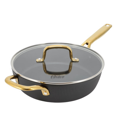 Sauteuse en aluminium antiadhésif 4 pintes avec couvercle en verre noir Oster Abbottsford