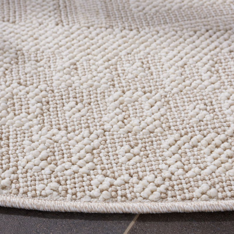 Tapis beige / ivoire Asabi 106, Rond 6 pi 7 po