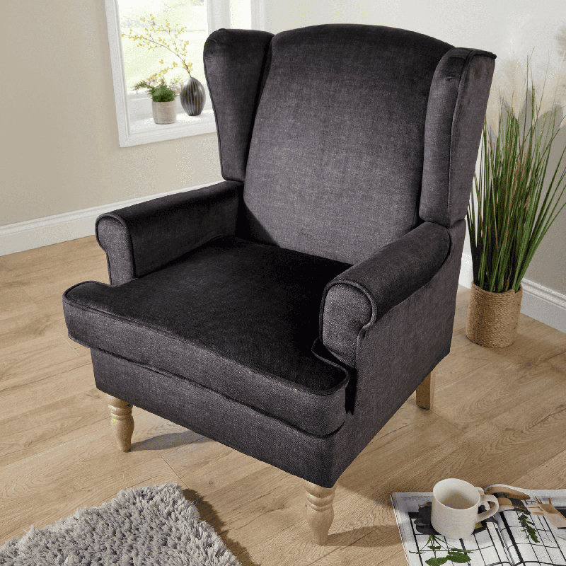 Helena Wingback Chair, Grey