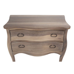 Solid Oak 3 + 2 Drawer Chest - Metal Cup Handles - Woburn