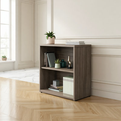 Bibliothèque à 2 tablettes avec tablettes réglables, durable et polyvalente pour le bureau et la maison, compacte et facile à assembler