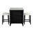 Dining Room Transitional 3Pc Dining Set Gloss Table Top W Storage Shelves Side 2X Stools Black Ivory White