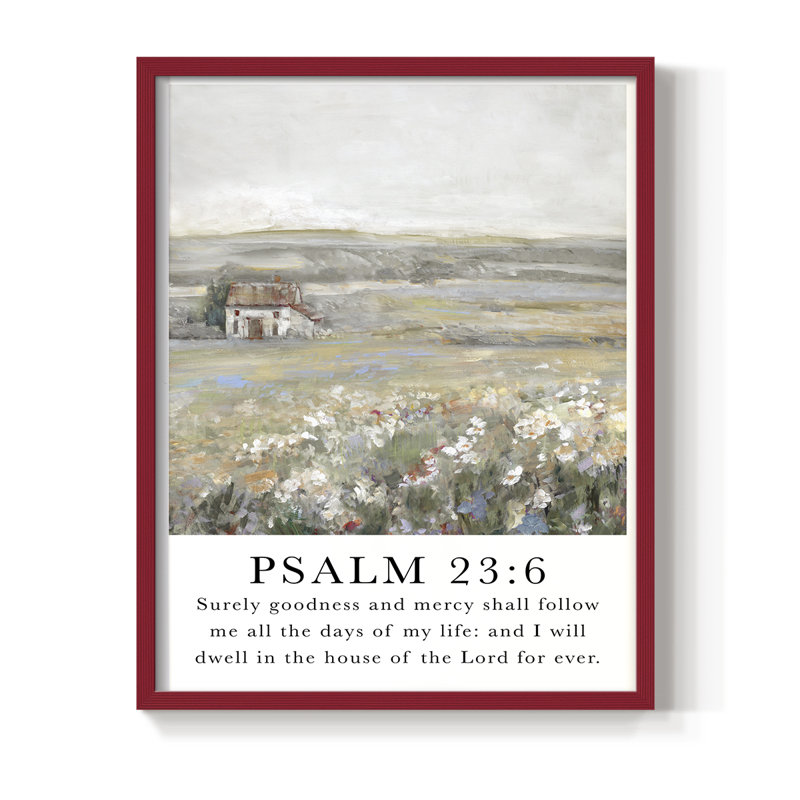 Pslam 119: 105, reproduction encadrée - bois massif, H 15 po x l 12 po, Rouge