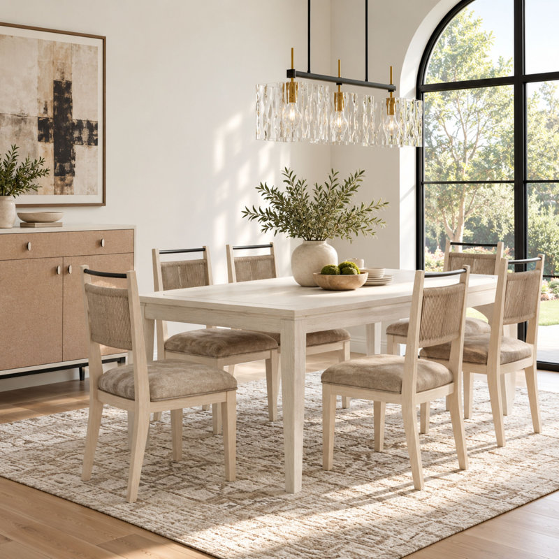 Ensemble repas 5 pièces Marielle Wood Furniture, Bois beige