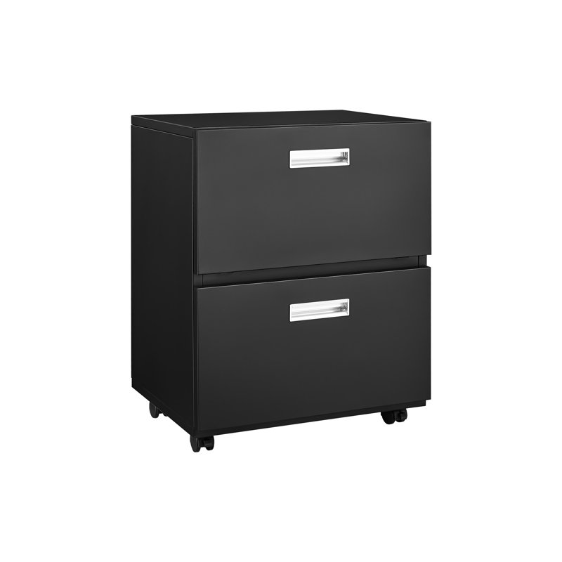 Armoire de rangement de bureau, armoire de bureau avec 2 portes et 4 roues, classeur vertical pour le rangement