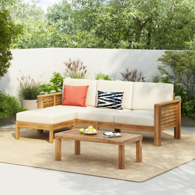 Ensemble de conversation d'extérieur en bois d'acacia 3 pièces Blaise