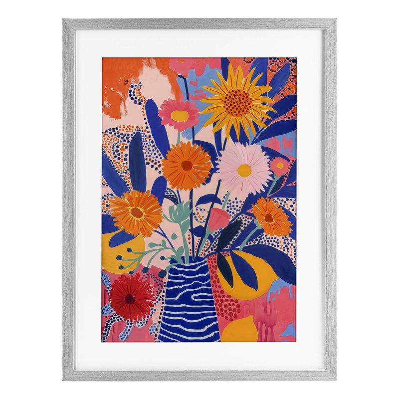 «Whimsical Floral Bouquet», impression par LSR Creative Studio, H 23 po x l 17 po, Cadre de ferme gris