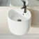 Ivy Glossy White Ceramic Square Wall Mount Bathroom Sink with Overflow