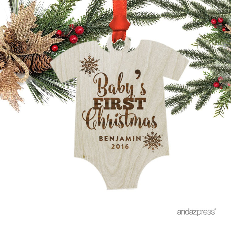 Ornement de bébé première forme de noël avec sac cadeau baby