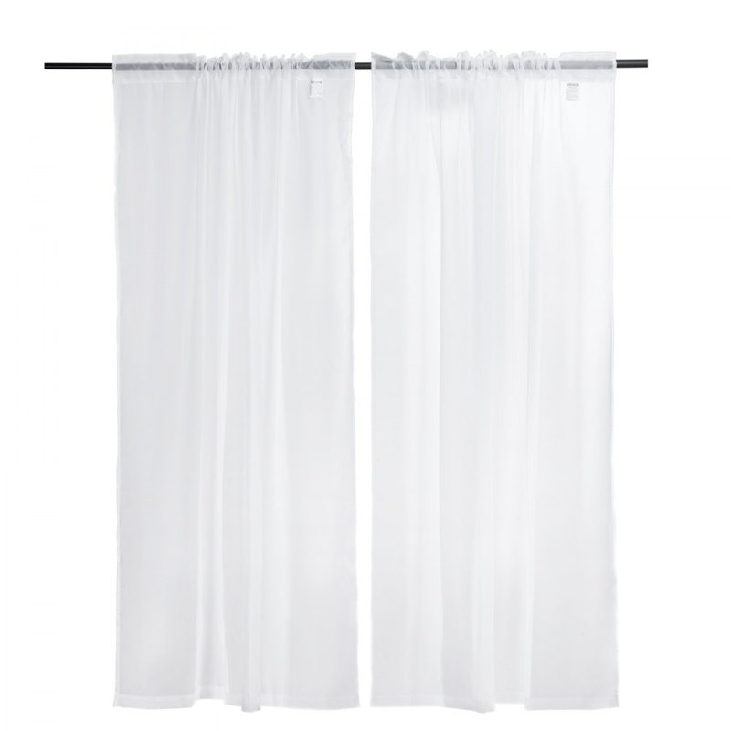 Sheer Curtains Window Drapes Rod Pocket Polyester, 52" W x 84" L