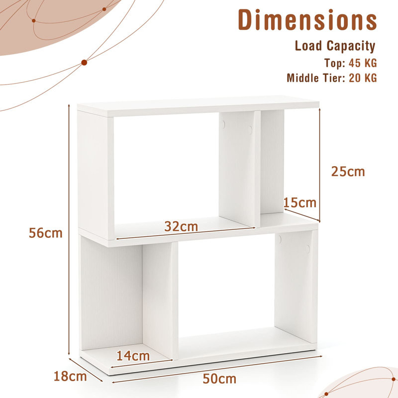 56cm H x 50cm W Particle Board Bookcase