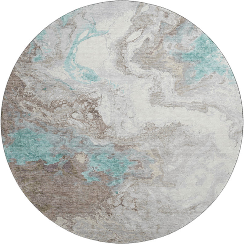 Premium Machine Washable Giacchetto AMF1841 Abstract Rug, Round 8'