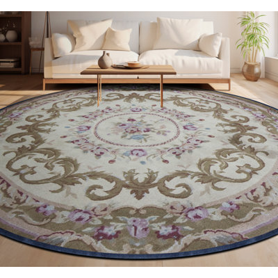 Tapis beige noué à la main de haute qualité