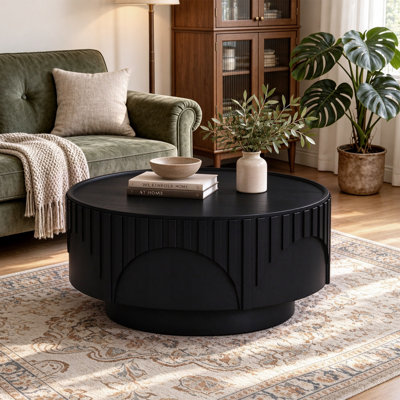 Table basse moderne avec base tambour