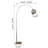 Silver Arched Floor Lamp, Metal Lampshade & Base