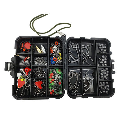 188 Fishing Accessories Kit, Including Jig Hooks, Bullet Bass Casting Sinker Weights