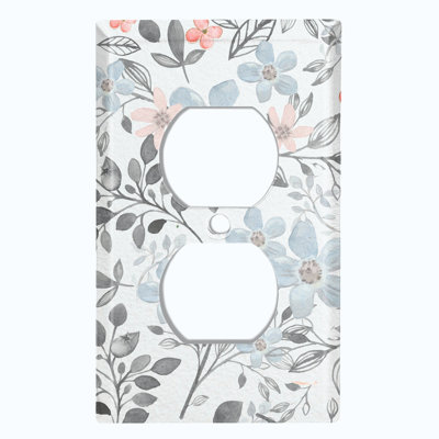 Patterned 1 - Gang Duplex Outlet Standard Wall Plate