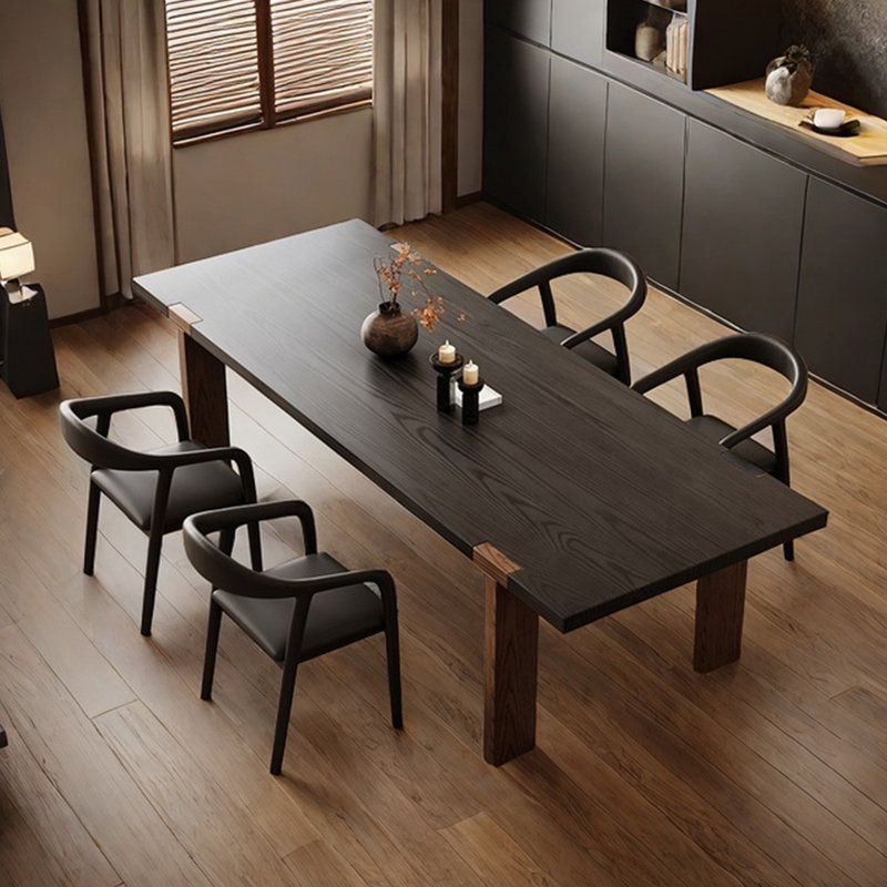 Table de salle à manger en bois de frêne, H 29,53 po x L 78,74 po x l 31,5 po