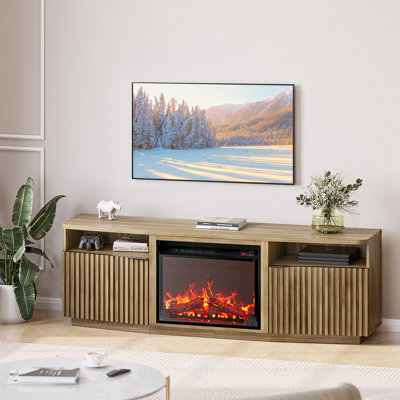 Cateria TV Stand for TVs up to 78" with Fireplace Included