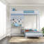 Lit superposé simple au-dessus de lits simples, lit superposé blanc moderne pour la maison