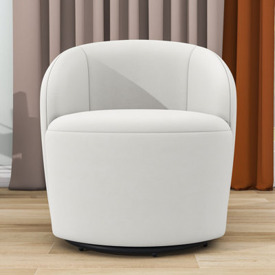 Makayela Velvet Swivel Armchair, Velvet Accent Chair with Metal Base