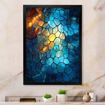 Fractal Blue And Yellow Mosaic I - Abstract Wall Art Decor