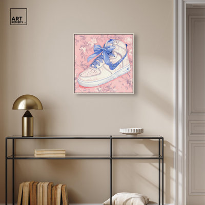 Blue Bow Sneaker Canvas by Art Remedy