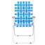 2 pièces Tube en acier PP à sangles 120Kg Chaise de plage pliante bande bleue et blanche