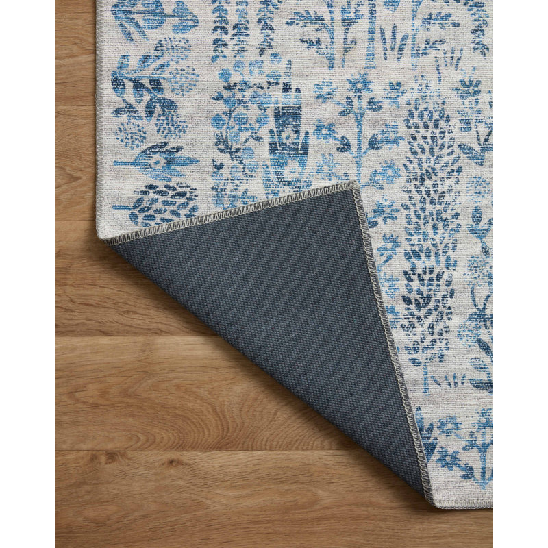 Rifle Paper Co. X Loloi Maison Grove Blue Area Rug, Runner 2'6" x 7'6"