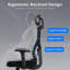 Chaise de bureau ergonomique avec support lombaire réglable, appui-tête, accoudoirs 3D, inclinable et fonction pivotante pour une utilisation confortable à la maison et au bureau