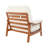 Mid-Century Accent Chair With Solid Wood Frame And Removable Cushions-1094629338