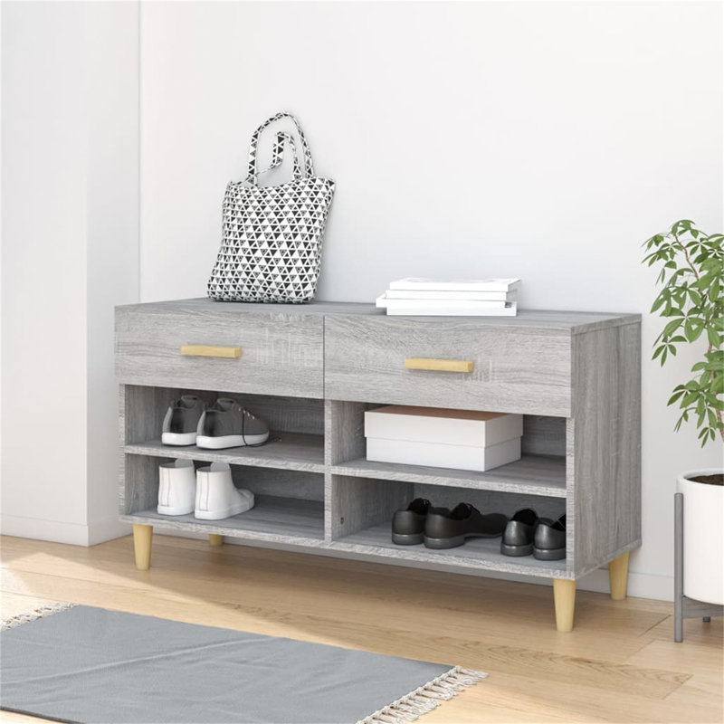 Yesenia 8 Pair Shoe Storage Cabinet, Grey Sonoma