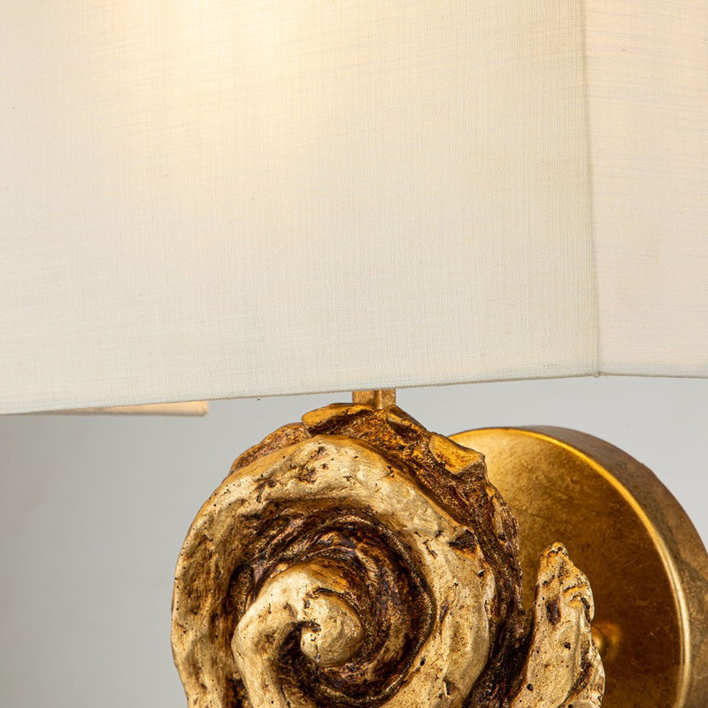 Swirl Large Armed Sconce, Gold Leaf